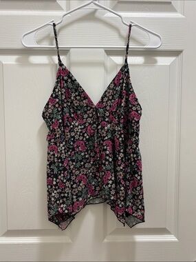 Almost Famous Black Floral V-Neck Spaghetti Strap Cami